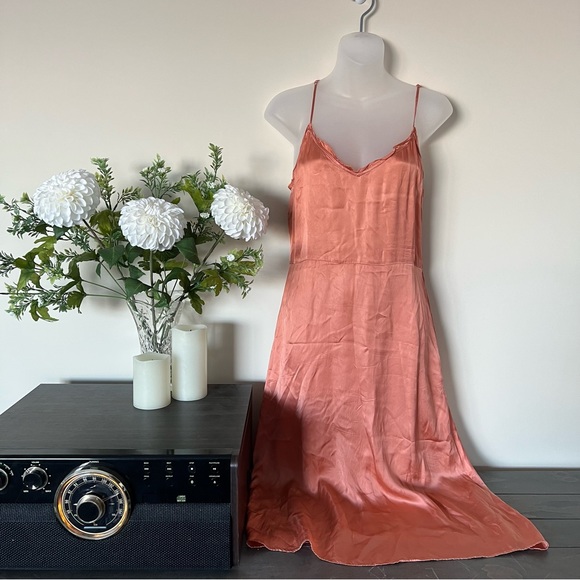 Wilfred Dresses & Skirts - Coral Wilfred cupro midi slip dress